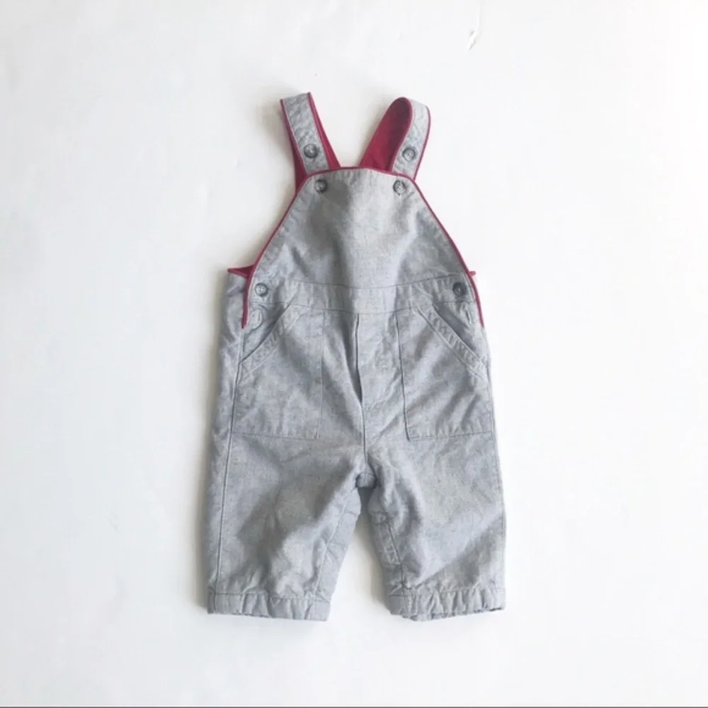 BABygap gray cotton lined overalls EUC 3-6 months